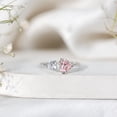 thumbnail image 5 of Rosec Jewels Lab Grown Pink White Diamond Toi Et Moi Heart Promise Ring - 1 Ct - IGI Certified Fancy Pink Gemstone Ring (VS1 Grade), 925 Sterling Silver, US 4.00, 5 of 9