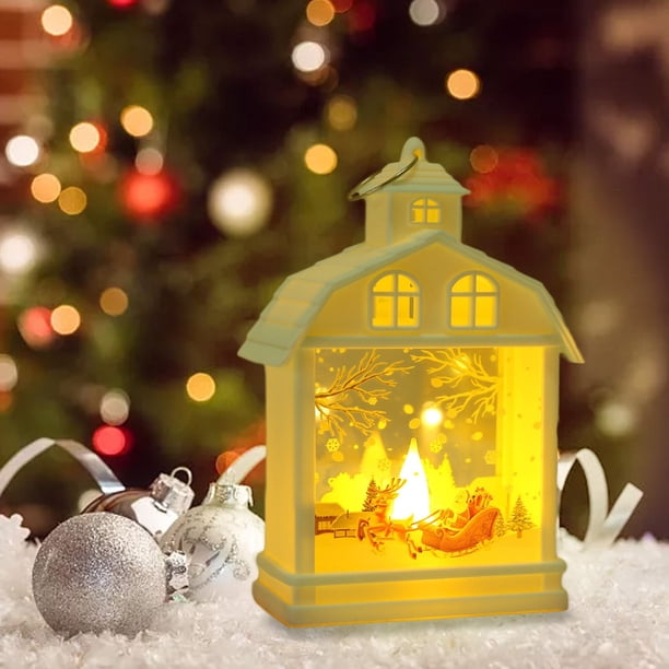 Adornos navideños, adornos navideños, regalos navideños, decoración navideña iluminada, luces LED transparentes a batería, linterna colgante para árbol de Navidad, accesorios novedosos, luz para fiest