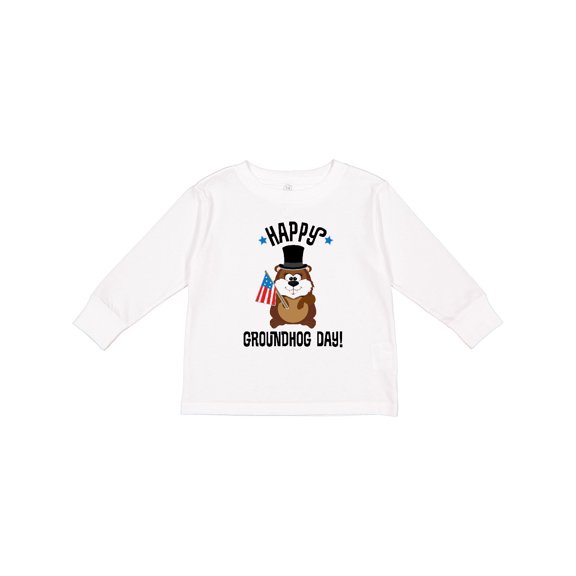 Inktastic Happy Groundhog Day February Boys or Girls Long Sleeve Toddler T-Shirt