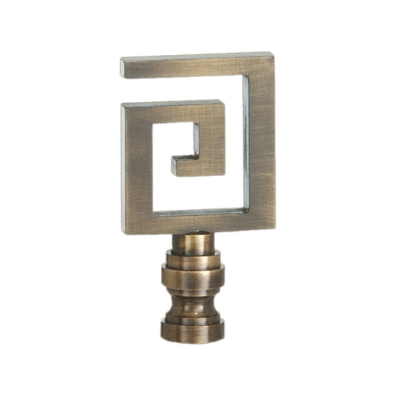 B&P Lamp® Greek Key Lamp Finial, 2 1/2 Inch Ht, 1/4-27 Tap