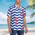 thumbnail image 2 of Lsque Nautical Anchors pattern Hawaiian Shirt for Men, Unisex Summer Beach Casual Short Sleeve Button Down Shirts-3X-Large, 2 of 9