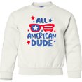 thumbnail image 2 of Inktastic 4th of July All American Dude with Red and Blue Glasses Youth Sweatshirt, 2 of 4