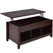 Costway Lift Top Coffee Table w/ Hidden Compartment and Storage Shelves