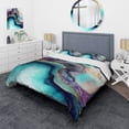 thumbnail image 1 of Designart "Abstract Geode Blue and Purple III" Abstract Marble Bedding Covert Set - Modern Blue Abstract Bed Set With 1 Sham, 1 of 6