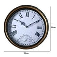 thumbnail image 5 of 12In Retro Waterproof Wall Clock With Thermometer Battery Operated Silent Clock, 5 of 7