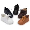 thumbnail image 2 of Infant Baby Boy Oxford Shoes PU Leather Loafers Rubber and Soft Sole Wedding Dress Shoes Toddler Girl Baby Walking Shoes, 2 of 6