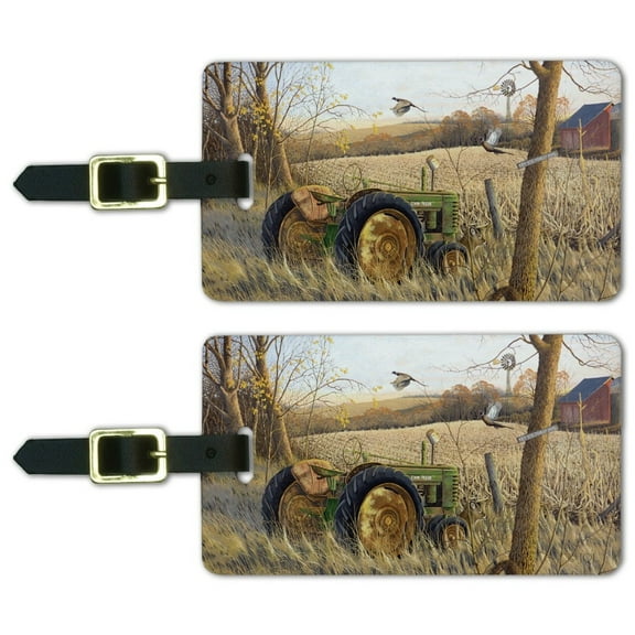 Tractor on the Farm Luggage ID Tags Suitcase Carry-On Cards - Set of 2