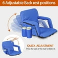 thumbnail image 4 of HomGarden 6 Reclining Stadium Seat 25-in Extra Wide Portable Cushion for Bleacher Water Resistant Backpack Chair W/Armrests & Storage, Blue, 4 of 10