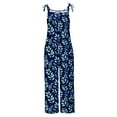 thumbnail image 4 of LEBONYARD Lightweight Women's Overalls-Spring Summer Breathable,Ladies' Printed Sleeveless Casual Overalls Jumpsuit Jumpsuit Pants Blue M, 4 of 5