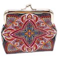 thumbnail image 1 of Buckle Coin Purse Boho Kiss-lock Fake Leather Change Pouch Clasp Closure Wallet, 1 of 10