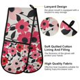 thumbnail image 2 of Yayeee Double Oven Mitt Kitchen Heat Resistant Baking 35" x7" Quilted Glove, Pink and Red Flowers, 2 of 6
