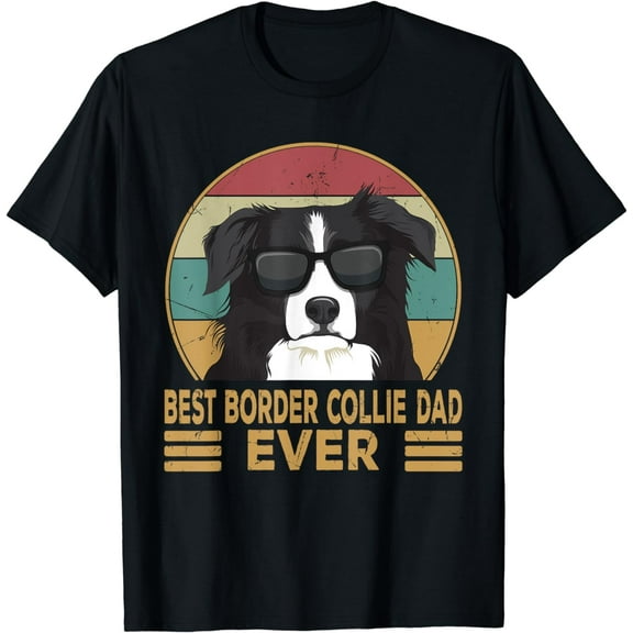 Best Border Collie Dad Ever Funny Dog Gift for Men and Boys T-Shirt