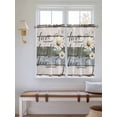 thumbnail image 5 of White Green Blue Tier Curtains 45 Inches Long, Vintage Wooden Rustic White Daisy Floral Window Treatment Curtain Drapes, Window Half Privacy Curtains for Bedroom Bathroom, 42"x45", 2 Panels, 5 of 7