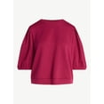 thumbnail image 5 of Scoop Women's and Women's Plus New Scubaknit Pleated Sleeve Top, Sizes XS-4X, 5 of 5