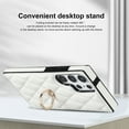 thumbnail image 5 of SaniMore for Samsung Galaxy S23 Ultra 6.8" 2023 Case, PU Leather Case with Luxury Fashion Lattice for Girls Women 360° Rotating Metal Ring/Kickstand Shockproof Durable Case For S23 Ultra, White, 5 of 8