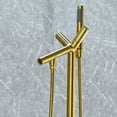 thumbnail image 2 of Brulon Double Handle Floor Mounted Tub Filler with Handshower in Brushed Gold, 2 of 15