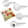 thumbnail image 6 of nygtbtfer Red Poppy Flowers Retro Brown Background Decorative Pillow Cover Home Living Room Bed Sofa Car  Square  24x24in, 6 of 7