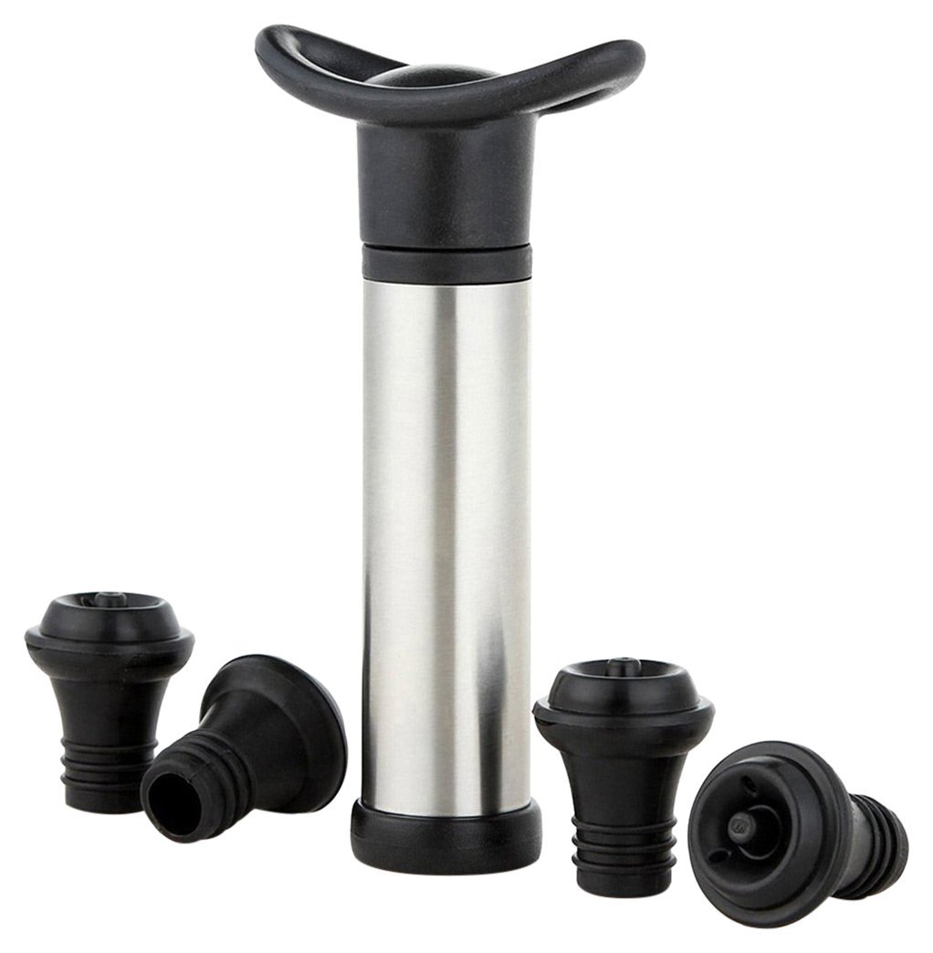 FeelGlad Vacuum Wine Saver Set, Wine Saver Preserver Pump with 4 Vacuum