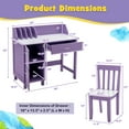 thumbnail image 3 of Costway Kids Wooden Study Desk & Chair Writing Table with Drawer Storage Cabinet, 3 of 10