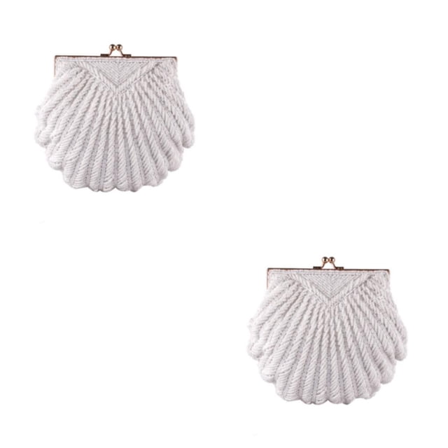 Qarigey Bolsos de mano clásicos y prácticos para mujer para todos los elementos esenciales Bolso de boda de noche blanco blanco 2Conjunto
