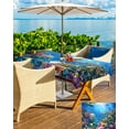 thumbnail image 5 of nqOlkjepod Turtle Blue Outdoor Tablecloth with Umbrella Hole & Zipper, Ocean Coral Shark Fish Underwater Scenery Rectangle Table Cover 54x80 Inch, Dining Waterproof Table Cloth Protector for Patio, 5 of 7