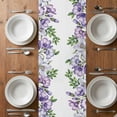 thumbnail image 4 of Table Runner 60 Inches Long for Kitchen Dining, Purple Flowers Dresser Scarf Farmhouse, Dining Table Decorations for Wedding/Parties, Spring Watercolor Floral Leaves Plants 13 x 60 In, 4 of 8