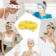 thumbnail image 5 of Diadema de spa, diadema de maquillaje de lana coral, diadema cosmética para lavarse la cara, diademas con lazo para ducha, diademas de tela de rizo para mujeres, banda para el cabello facial, 5 of 5