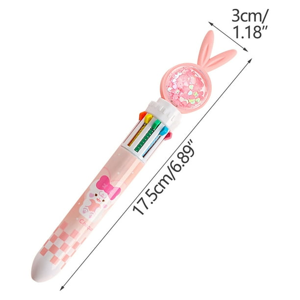 Bolígrafo de gel con lentejuelas de 10 colores para que los estudiantes aprendan a presionar. Bolígrafo multicolor de 10 colores en uno para papelería de oficina, 5 ml.