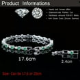 thumbnail image 4 of Charming Silver Plated Green Cubic Zirconia Round Thin Crystal Tennis Bracelet, 4 of 8