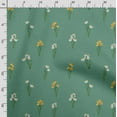 thumbnail image 3 of Soimoi Floral Printed, Japan Crepe SatinFabric, by The Yard 54 Inch Wide, Decorative Sewing Fabric for Dresses Kimonos Gowns, Green & Yellow, 3 of 5