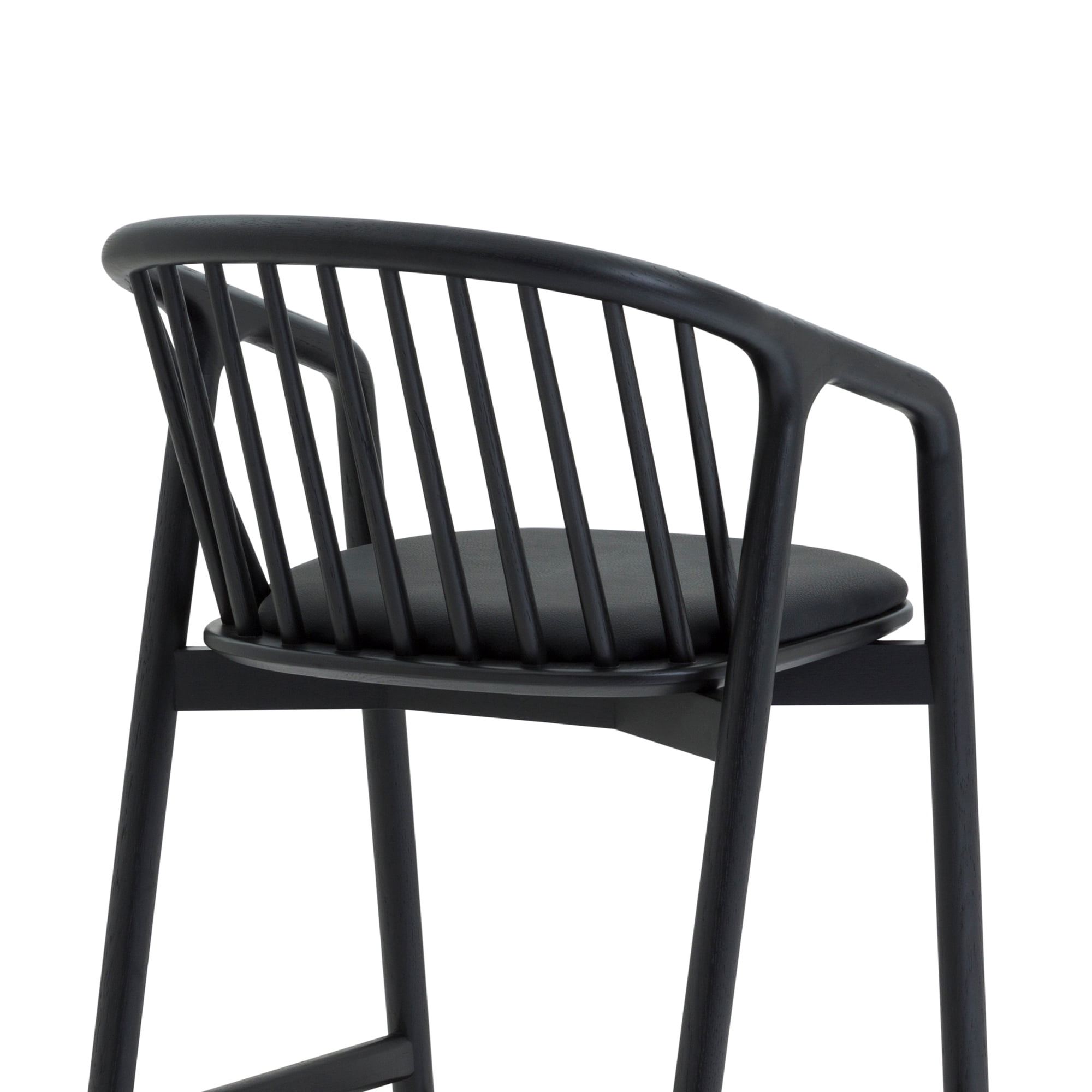 Larisa Adjustable Black Wood Bar Stool in Gray Faux Leather with Golden Bronze and Black Metal