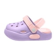 thumbnail image 4 of Lusa Summer Cute Beach Lightweight Kids Slippers with Holes and 3D Design of Rabbits & Carrots Boys and Girls Casual Thick-Soled Non- Sandals for Outdoor Play Wear Purple 10-11 Years, 4 of 6