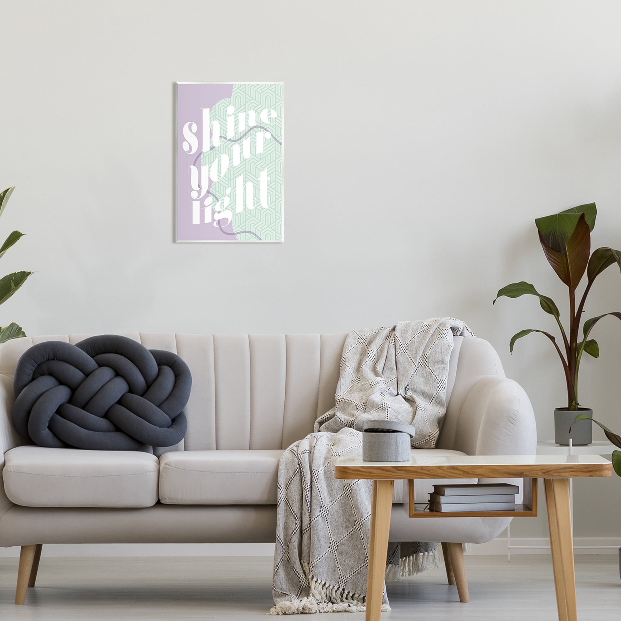 Stupell Industries Shine Your Light Purple & Green Religious Painting Unframed Art Print Wall Art