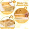 thumbnail image 6 of Disposable Cat Litter Box, 5 Pcs 14.96 x 11.4 x 4.7 Inch Double Layer Foldable Paper Prefilled Portable Tray for Small Kitty Pet Travel Needs, Yellow, 6 of 6