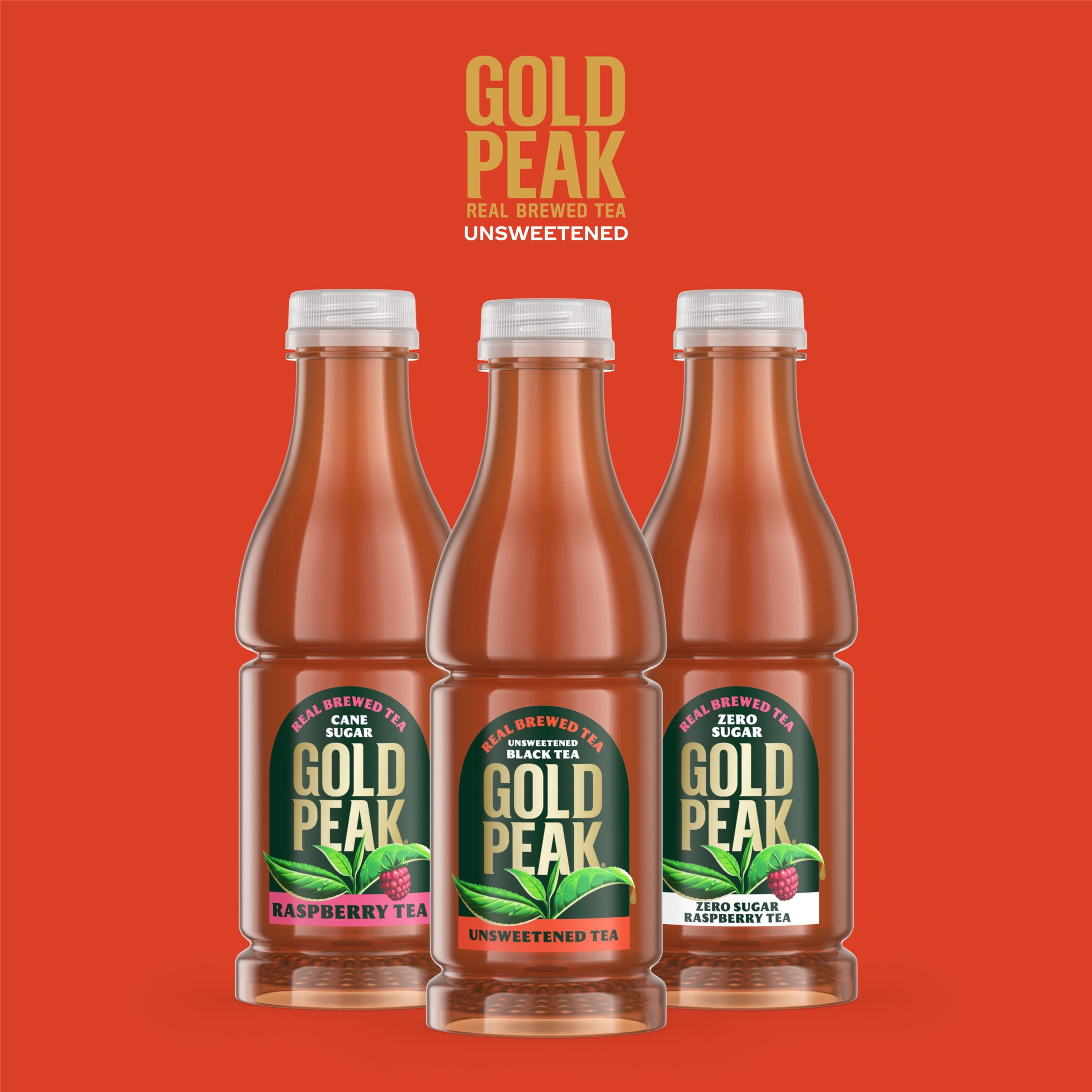 (4 pack) Gold Peak Unsweetened Black Iced Tea Bottle, 18.5 fl oz