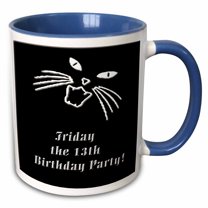 3drose, Friday the 13th Birthday Party, 15oz Two-tone Blue Mug