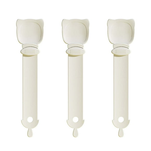 CaiYueKe 3 Pcs Distributeur de Friandises pour Chats, Cuillère à Presser pour Nourriture Humide, Outil d'Alimentation pour Animaux avec Tendeur de Bande, Cuillère Hygiénique pour Nourriture en Conserve pour Chats et Chiens
