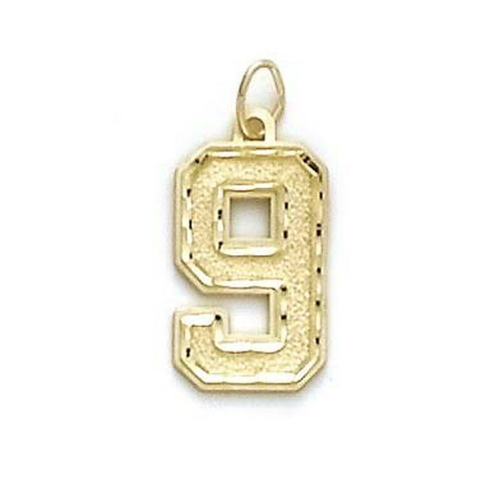 Jewelry 14k Yellow Gold Large Sports Number 9 Pendant 1.4 Grams