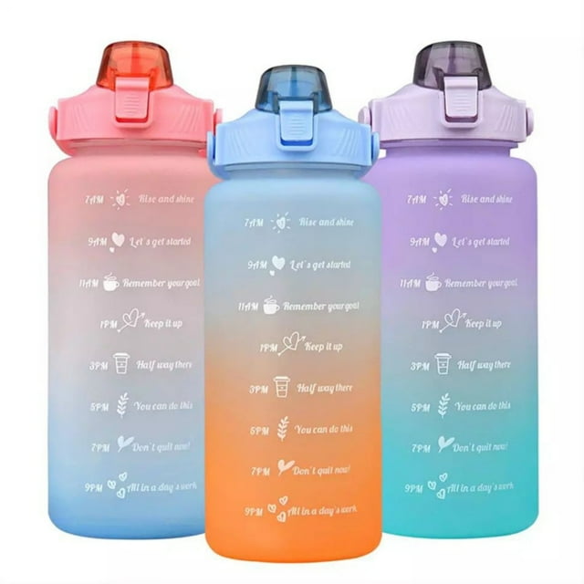 Botella de agua Motivational Blue de 2 litros con pegatinas