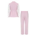 thumbnail image 4 of TTAO Girl's Dressy Suit Set Formal Wear for Wedding Party Button Blazer Jacket with Elastic Pants 2 Piece Outfits Pink 7-8, 4 of 5