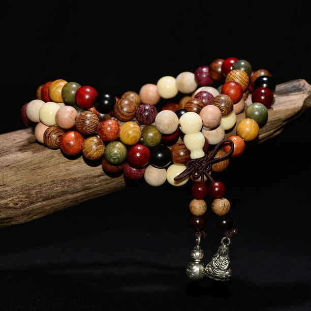 Sandalwood Beads Bracelet Japanese Rosary Yoga Meditation Beads Sutra  Handmade Craft Men Gift 