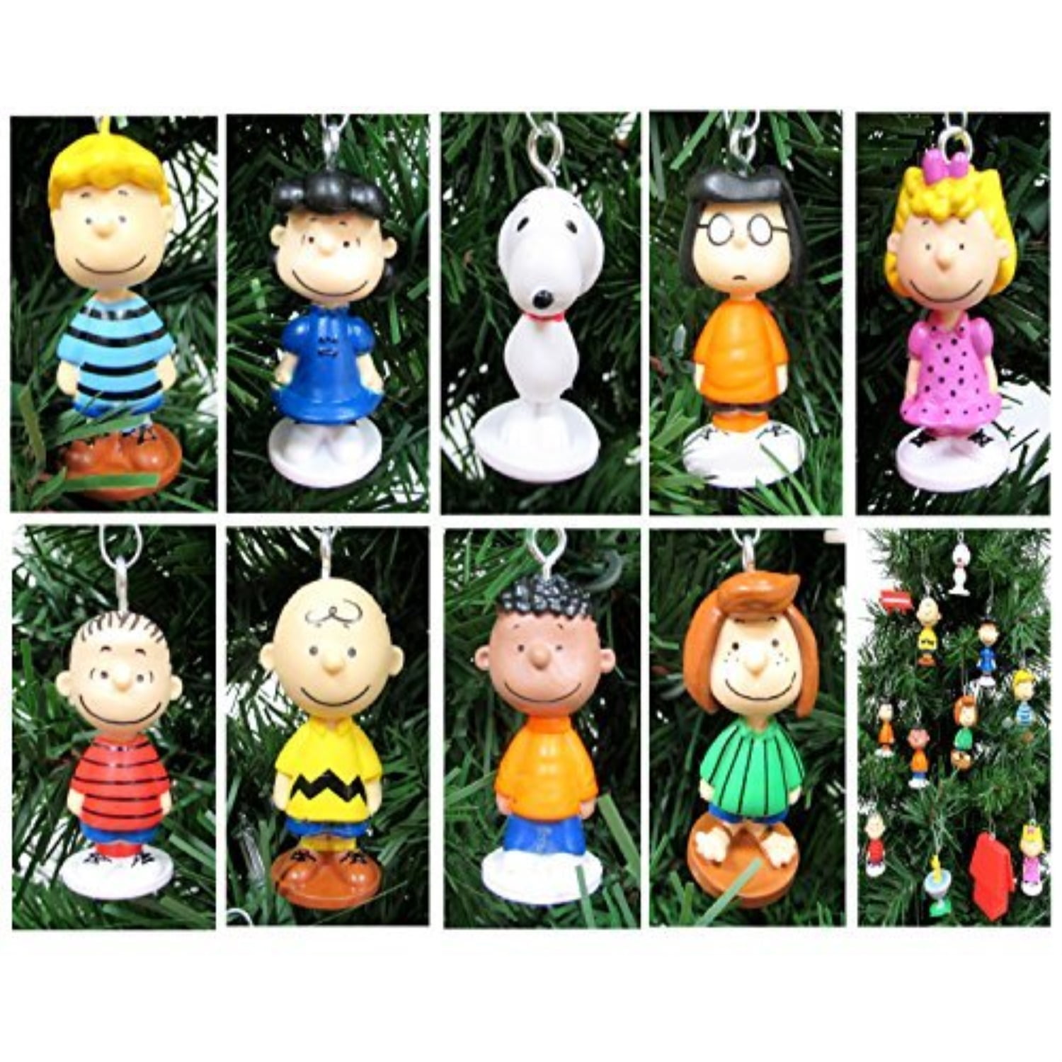 charlie brown and friends mini christmas ornament set  unique