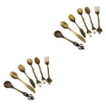 thumbnail image 1 of Advancent Juego de 6 unidades de vajilla Retro, tenedor, cuchara de aleación, cuchara de cocina, cucharón de cocina, doméstico, cucharilla, bronce verde 2piezas Advancent CBP022364, 1 of 5