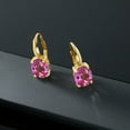 thumbnail image 5 of Gem Stone King 9.00 Ct Oval Pink Mystic Topaz 18K Yellow Gold Plated Silver Earrings, 5 of 5