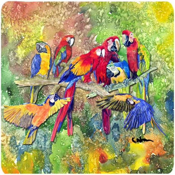 Bird - Parrot Foam Coasters - Set Of 4, 3.5 x 3.5 In.