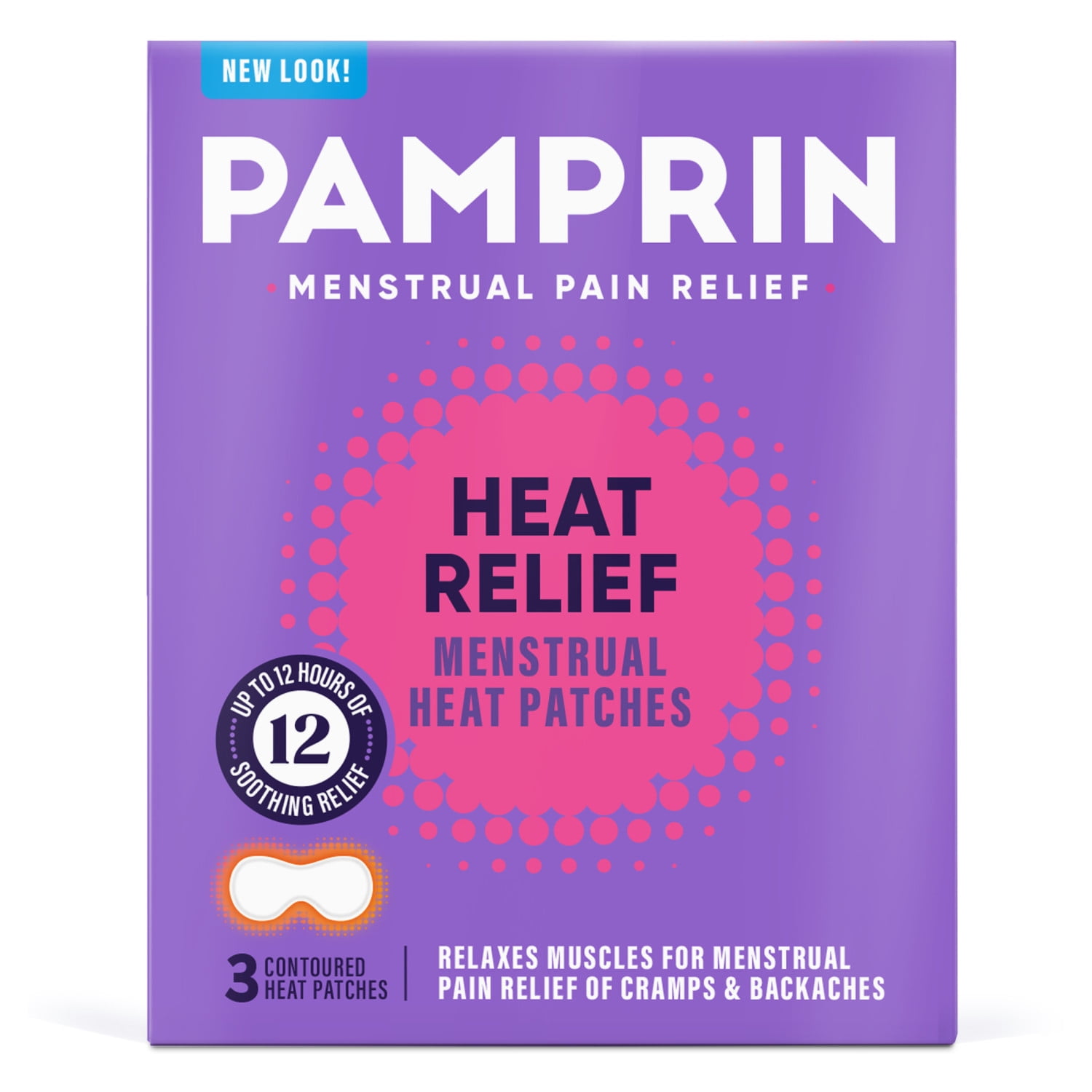 Pamprin Heat Relief Air-Activated Menstrual Pain Patches, 3 Ct