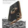thumbnail image 5 of Compatible with iPhone Xs X Case [Magnetic Back] Slim Thin with Ring 360°Finger Stand Metal Electroplated Frame Full Body Shock-Absorption Bumper Soft Flexible Tup Mobile Cover-Black, 5 of 16