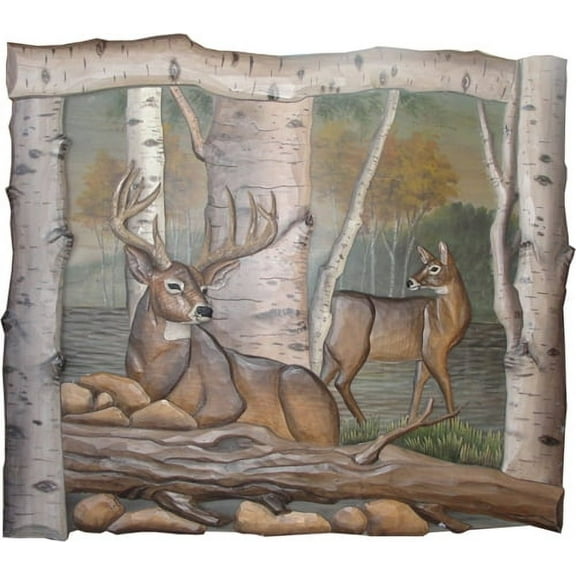 Zeckos Deer Family Wall Art – 32" x 32"