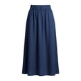 thumbnail image 6 of Fewfanhot Skirts for Women Button Front High Waist Vintage Stretch A-Line Flared Casual Midi Skirts with Pockets, 6 of 6