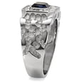 thumbnail image 5 of Anillo Color Plata Para Hombres de Acero Inoxidable Zafiro Corte Esmeralda con Pepita, 5 of 5